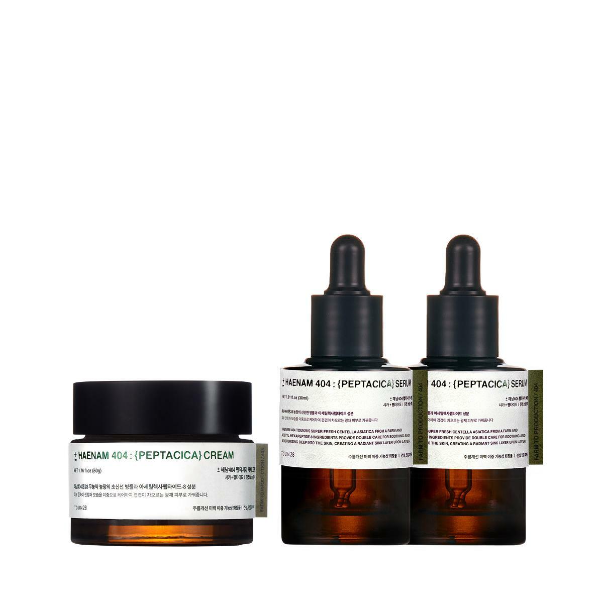 [삼성카드5%할인]톤28 펩타시카 무농약 해남병풀 세럼 30ml 2개+ 크림 50g 1개