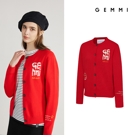 [GEMMI] 26SS 드로잉 아트웍 가디건 여성 2