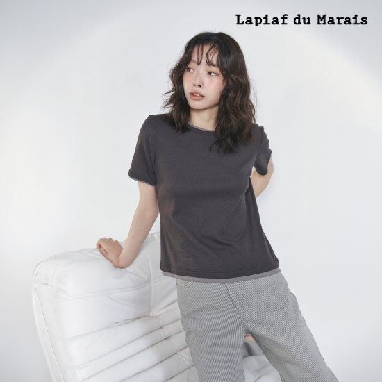 라삐아프 26SS 에어리 코튼혼방 레이어드 티셔츠 3종(60수) 2
