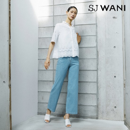 SJ와니 26SS 프렌치린넨 크롭 데님팬츠 1종 [런칭 가격 89,900원]