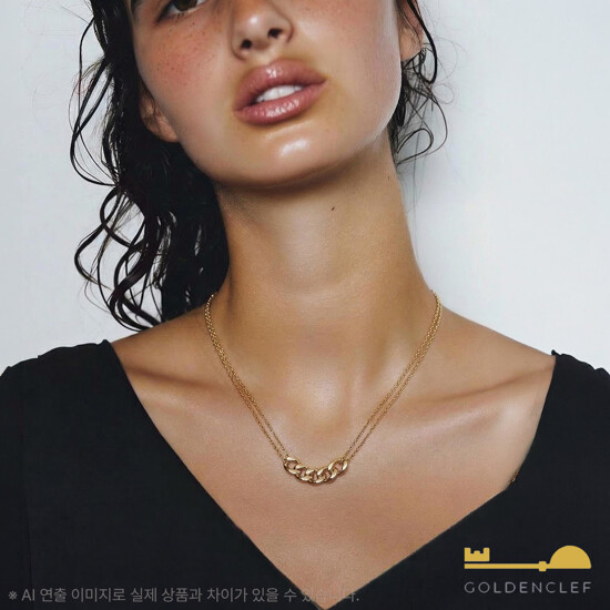 골든클레프 18K 커브 펜던트 목걸이