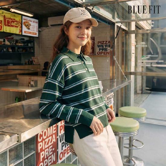 [삼성카드5%할인][론칭가 69,000원→2만원↓] 블루핏 멀티 스트라이프 니트 2