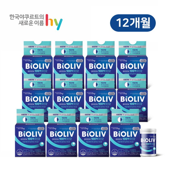 [12개월] 에치와이 바이오리브 100억 유산균 12박스(1박스:120mg X 30캡슐)