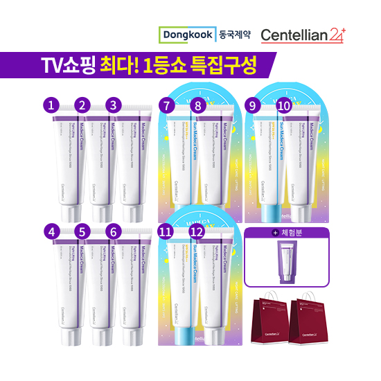 [TV쇼핑최다] 동국 마데카크림 대용량12통 특집구성(타이트리프팅9+선마데카3)