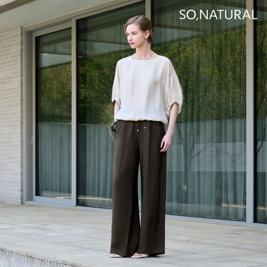 쏘내추럴 26SS Naia 아세테이트 100 와이드 팬츠 [런칭 가격 69,900원]