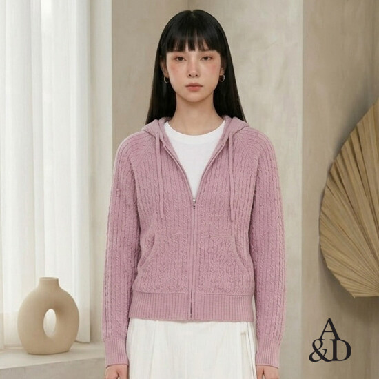 [최종가][론칭가 69900원][AnD] 에이앤디 26SS 시스루 케이블 후드 집업 3종(블랙네이비+아이보리 공통) 4