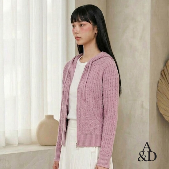 [최종가][론칭가 69900원][AnD] 에이앤디 26SS 시스루 케이블 후드 집업 3종(블랙네이비+아이보리 공통) 3