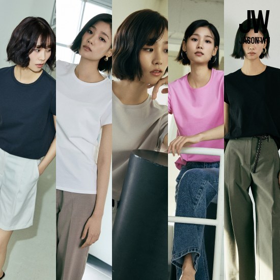 제이슨우 26SS Bette 스트레치 코튼 레이어 티셔츠 5종 (여성티셔츠) [런칭 가격 69,900원]