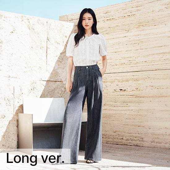 [최초가84,900/동가게단독]26SS 린넨블렌디드 초경량 투턱 D 데님 long(+5cm)
