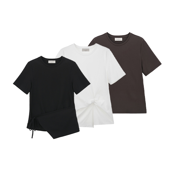 [최초가89,900원] 26SS 트윈 실켓 ELS 코튼 티 블라우스 3종 3