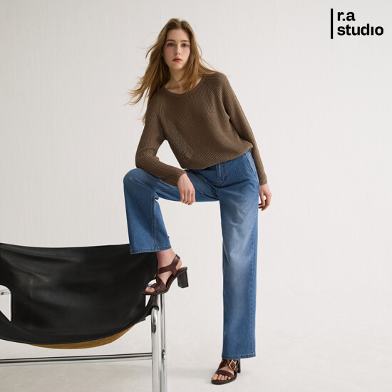 [r.a studio] 라스튜디오 릴렉스 핏 다트 데님팬츠 3종 4