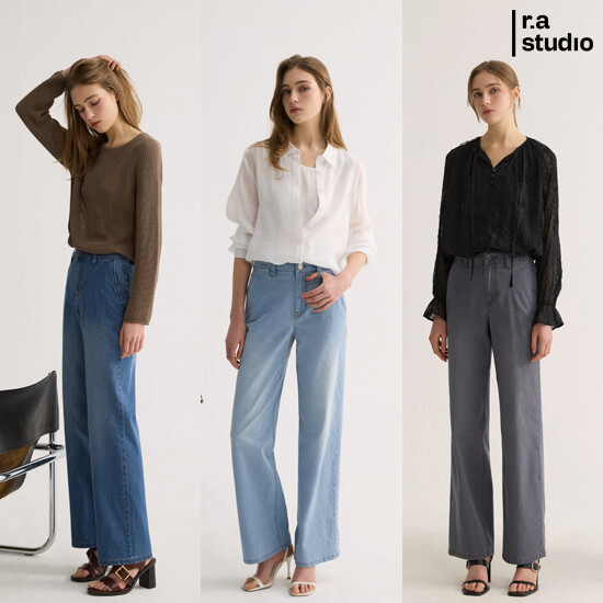 [r.a studio] 라스튜디오 릴렉스 핏 다트 데님팬츠 3종