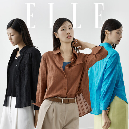 [론칭가 79900원][ELLE]엘르 26SS 코튼 크리즈 셔켓 3종