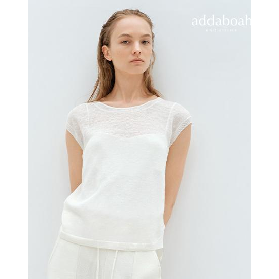 [최초가 89,900원] 25SS 프렌치린넨100 슬리브리스 니트탑2종