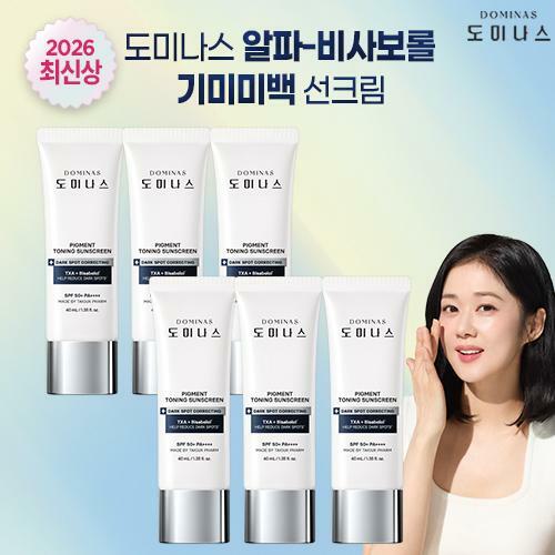 [삼성카드5%할인]태극제약 도미나스 알파비사보롤 트라넥삼산 기미 케어 톤업 선크림 40ml 6개