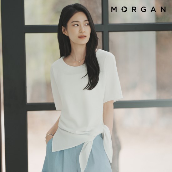 모르간 26SS 에센셜 로우타이 블라우스 [런칭 가격 69,900원]
