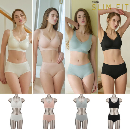 26SS 비비안 SLIMFIT 냉감 커버존 브라팬티 4세트