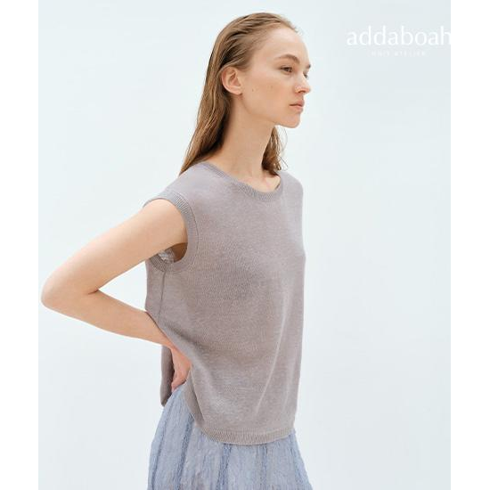[최초가 89,900원] 25SS 프렌치린넨100 슬리브리스 니트탑2종 3