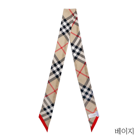 버버리 시그니쳐 스키니 실크 스카프