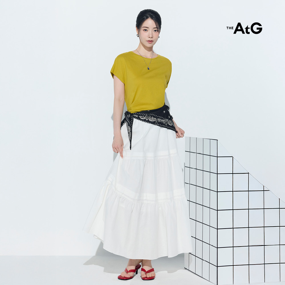 [최초가69,900원] X데이즈데이즈 26SS 콤드코튼 100% 티어드 스커트 3