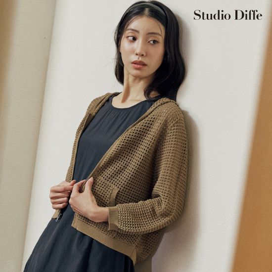 스튜디오디페 26SS 크로쉐 후드 니트 재킷 2종[런칭 가격 79,900원] 2