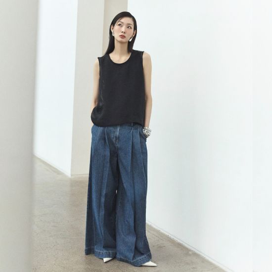 르네크루 26SS 플리츠 데님팬츠 [런칭 가격 89,900원]