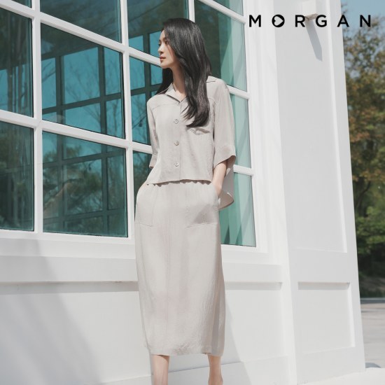 모르간 26SS 아세테이트 100% 밴딩 스커트[런칭 가격 69,900원] 2