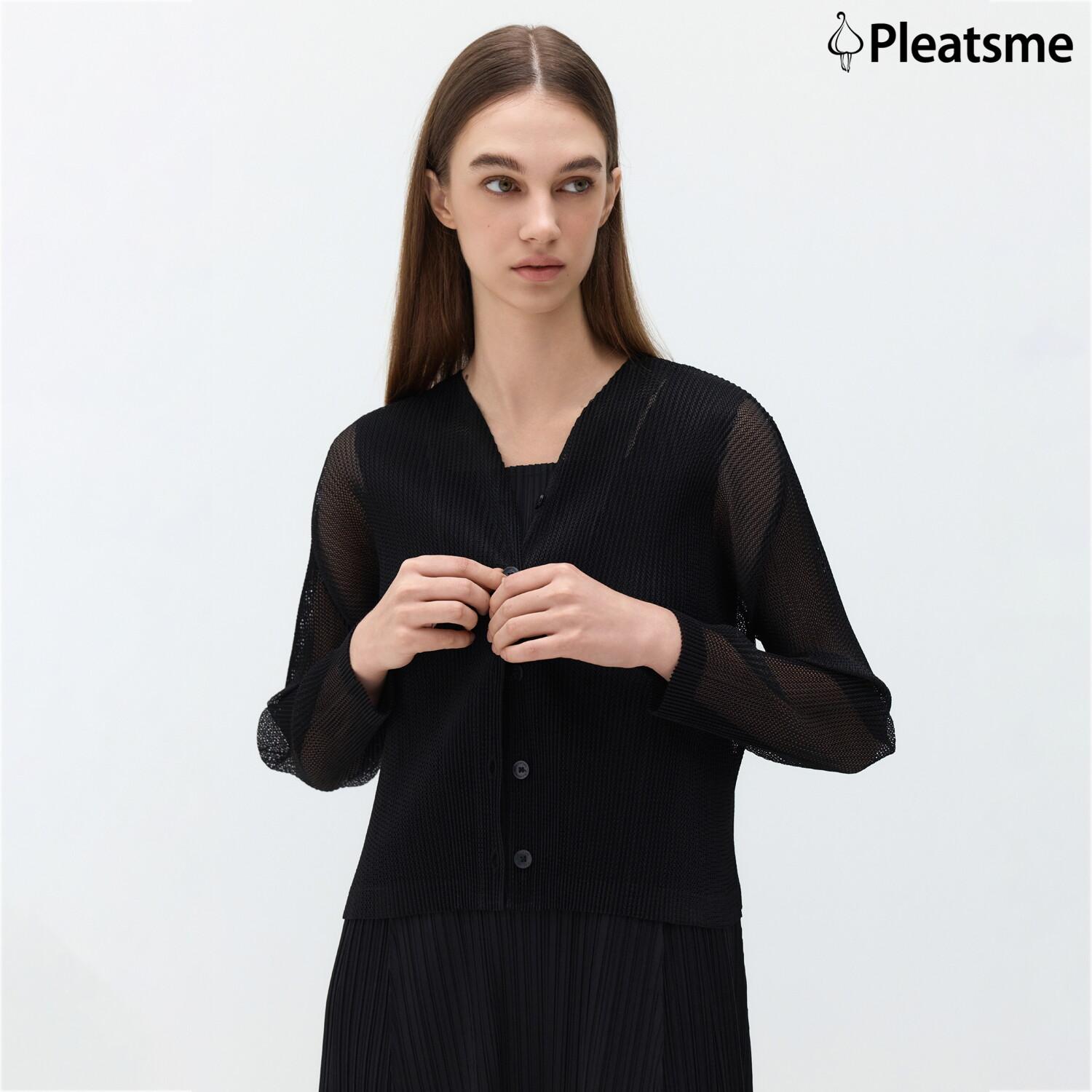 ○26SS 플리츠 메쉬 브이넥 가디건 4
