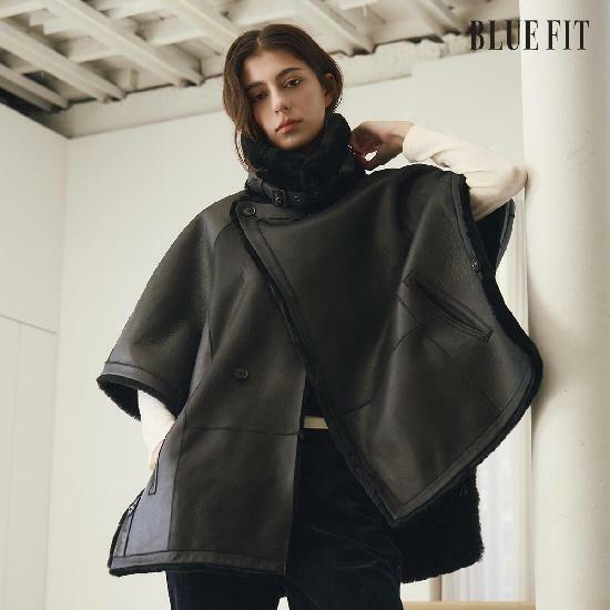 [삼성카드5%할인][론칭가 109만원→10만원↓] 블루핏X로보 스페인 라도마 케이프 무스탕 (리버시블) 2