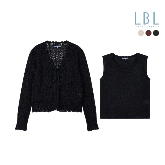 ○26SS 린넨블렌디드 크로셰 가디건+니트 SET 4