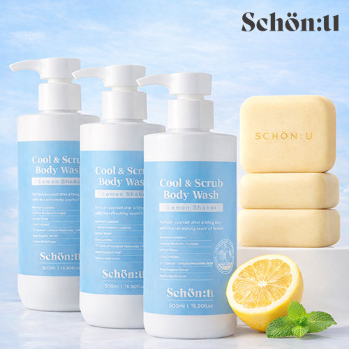 [슌유] 쿨앤 스크럽 바디워시 샛별패키지(바디워시 500ml x 3 + 바디솝 x 3)