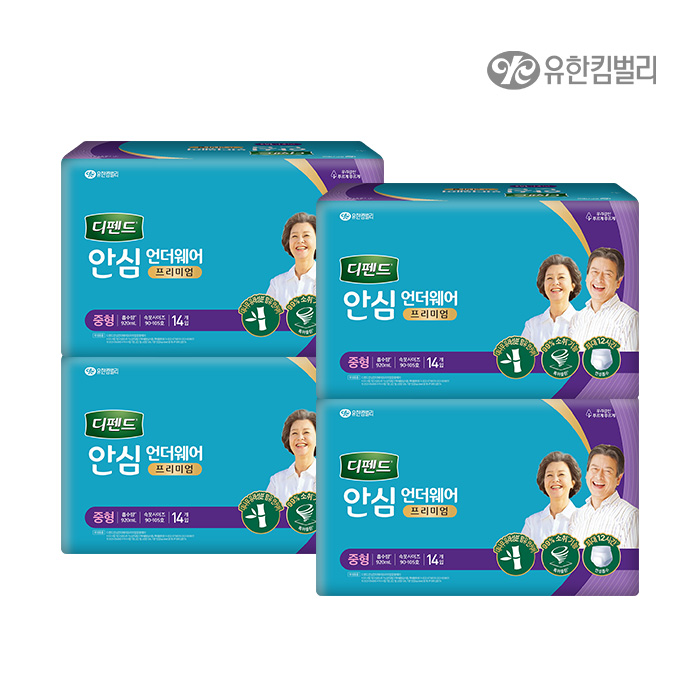 안심 프리미엄 언더웨어 중형 14매 x 4팩
