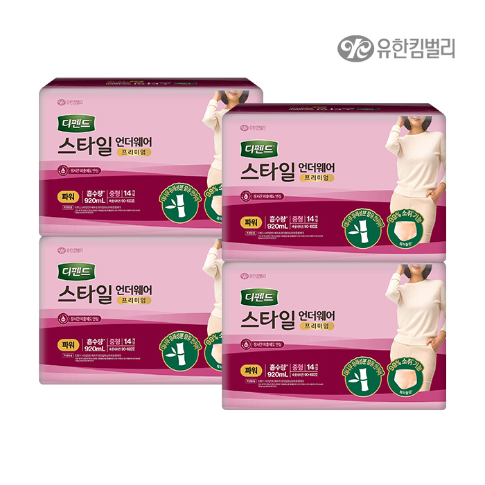 스타일 언더웨어 프리미엄 여성 파워 중형 14매 x 4팩