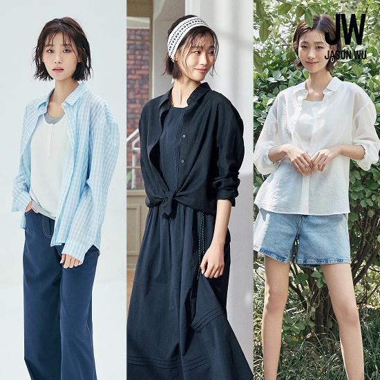 제이슨우 26SS NEW Jamie 썸머 시어 셔츠 3종 (블루체크 1종 + 솔리드 2종) [런칭 가격 79,900원] 4