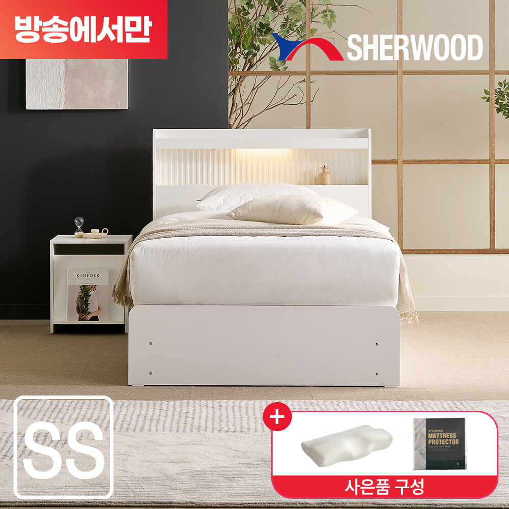 모렌 LED 호텔식 수납침대 풀패키지 슈퍼싱글SS(협탁+메모리폼베개+매트리스커버) 3