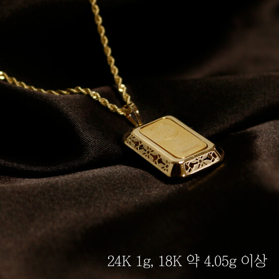 골든클레프 24K 리카미 골드바 목걸이(24K 1g+18K 4.05g) 3