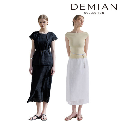 [데미안(DEMIAN)] 26SS DEAR ME(디어미) 링클 후로킹 썸머 스커트 1종
