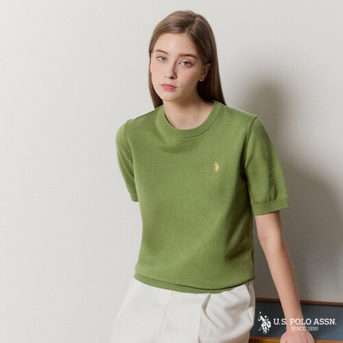 □USPA 26SS 여성 코튼 반팔니트 3종 3