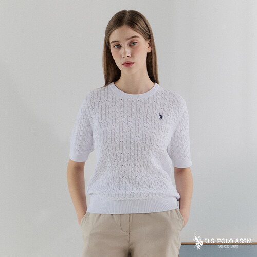 □USPA 26SS 여성 코튼 반팔니트 3종 4
