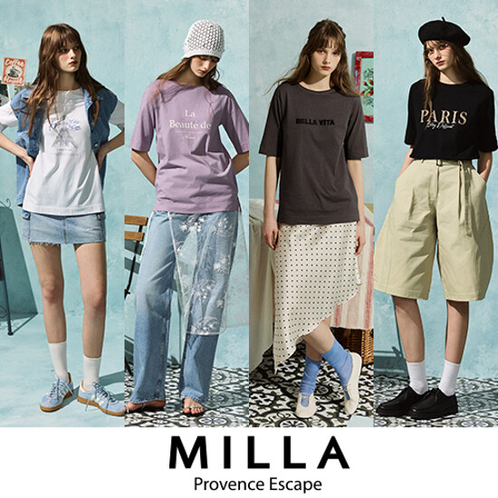 [Milla] 밀라 26SS 여성 썸머 코튼 티셔츠 4종