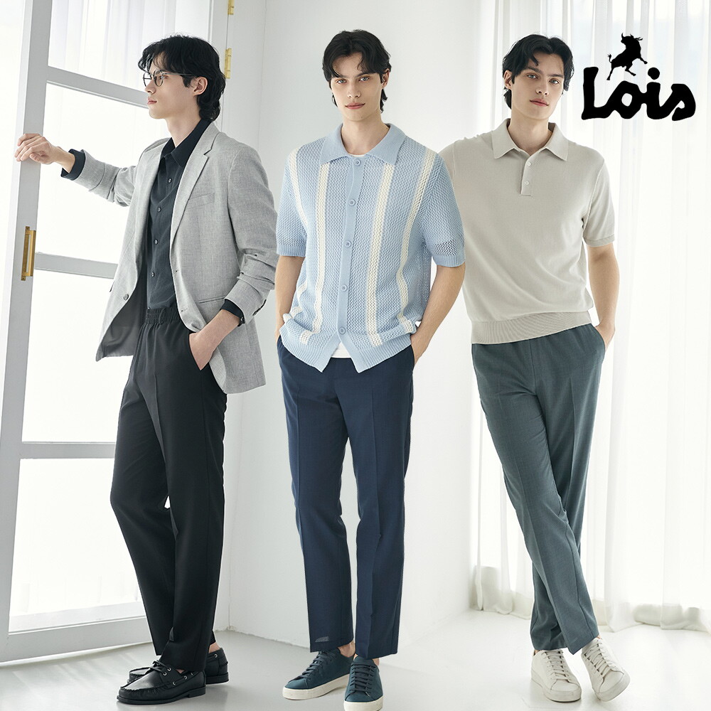 Lois 로이스 26SS 남성 밴딩 크리즈 팬츠 3종