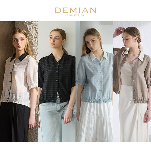 [데미안(DEMIAN)] 26SS Authentic Flax 린넨 블렌딩 썸머 셔츠 블라우스 3종