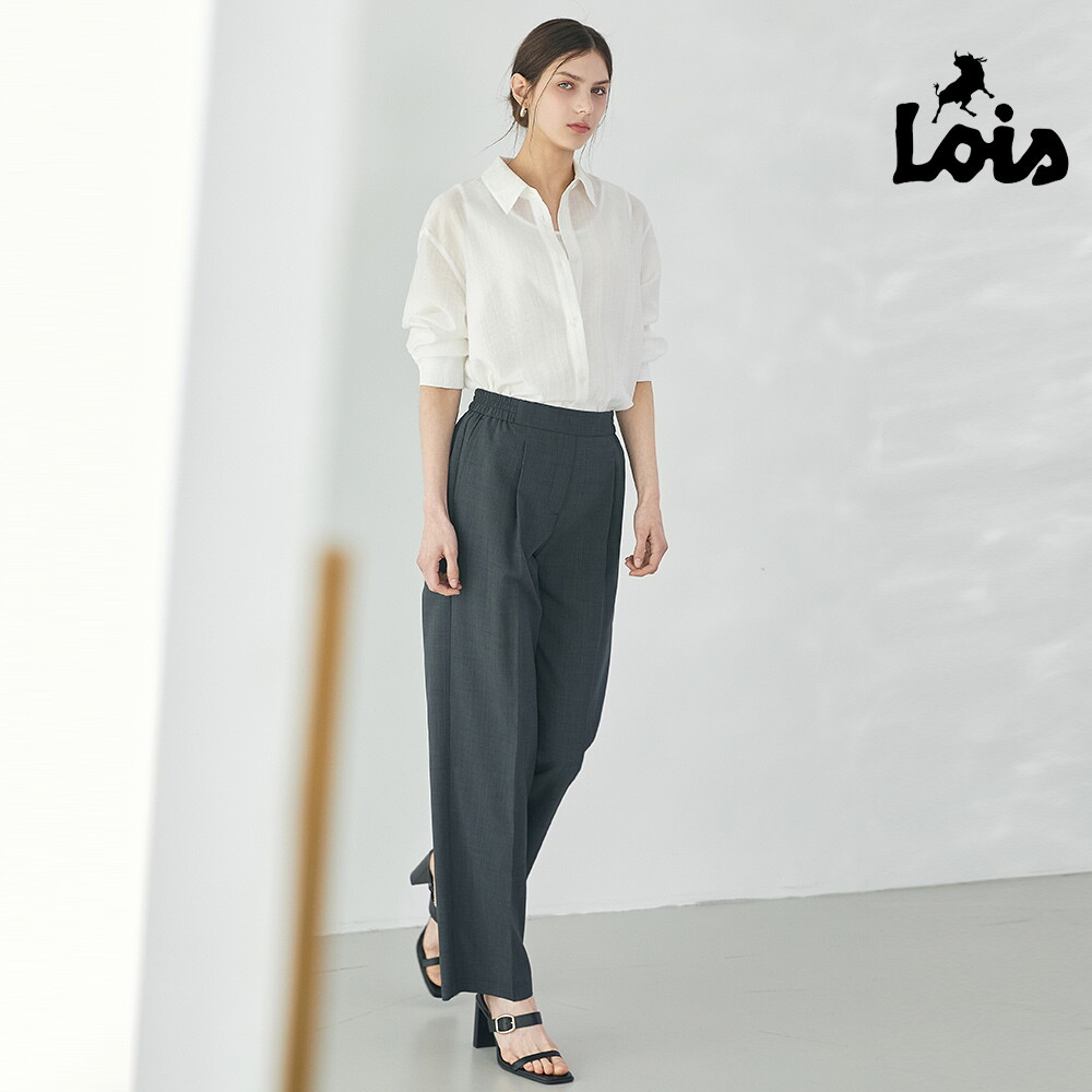 Lois 로이스 26SS 여성 핀턱 세미와이드 팬츠 3종 3