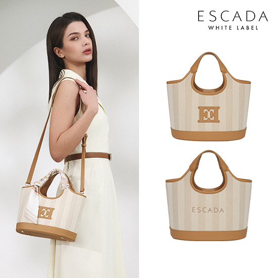 [상시가 259,000원]ESCADA 화이트라벨 26SS 레더 자카드 토트백(+스카프) 4