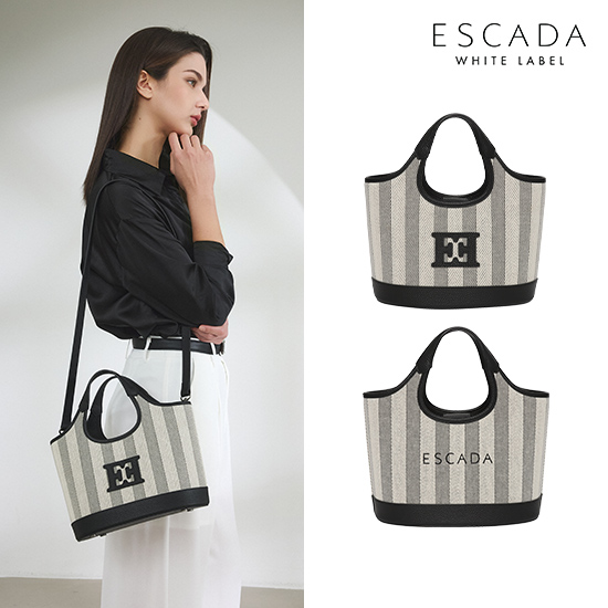 [상시가 259,000원]ESCADA 화이트라벨 26SS 레더 자카드 토트백(+스카프) 2