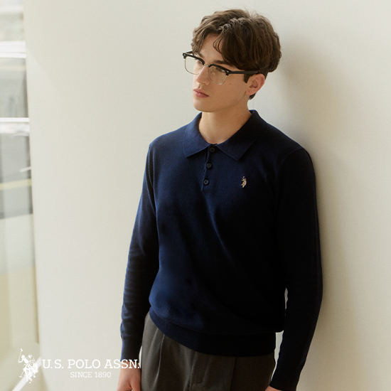 [앱10%][U.S POLO ASSN.] 26SS 플러피코튼 카라니트 3종 남성 2