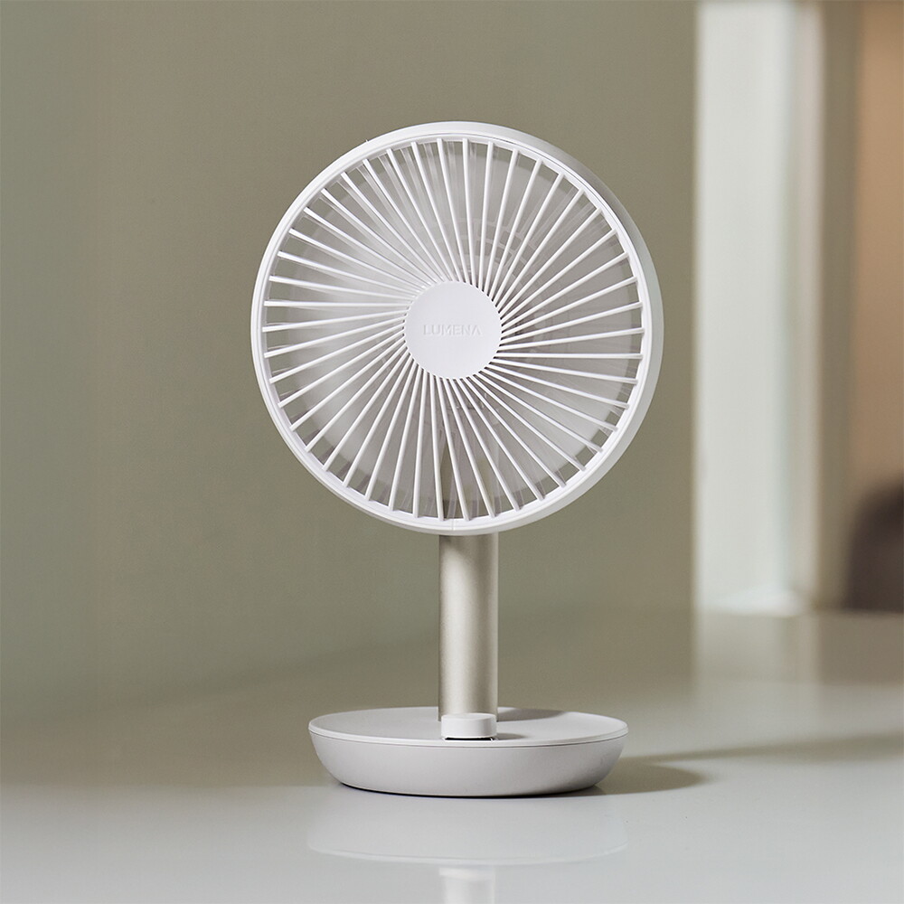 [롯데단독][1+1] 루메나 탁상용 무선 선풍기 FAN STAND PLUS 더블 구성 (크림화이트) 2