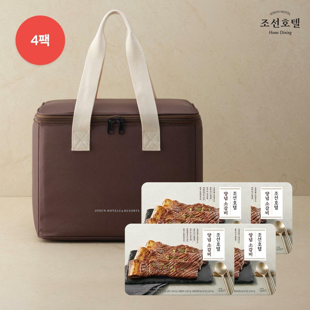 [삼성카드5%할인]조선호텔 양념 소갈비 수제 포갈비 600g X 4팩 + 보냉백 기프트세트