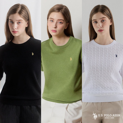 [방송에서만 앱 5%할인+앱5%적립][USPA] 26SS 여성 코튼 반팔 니트 3종