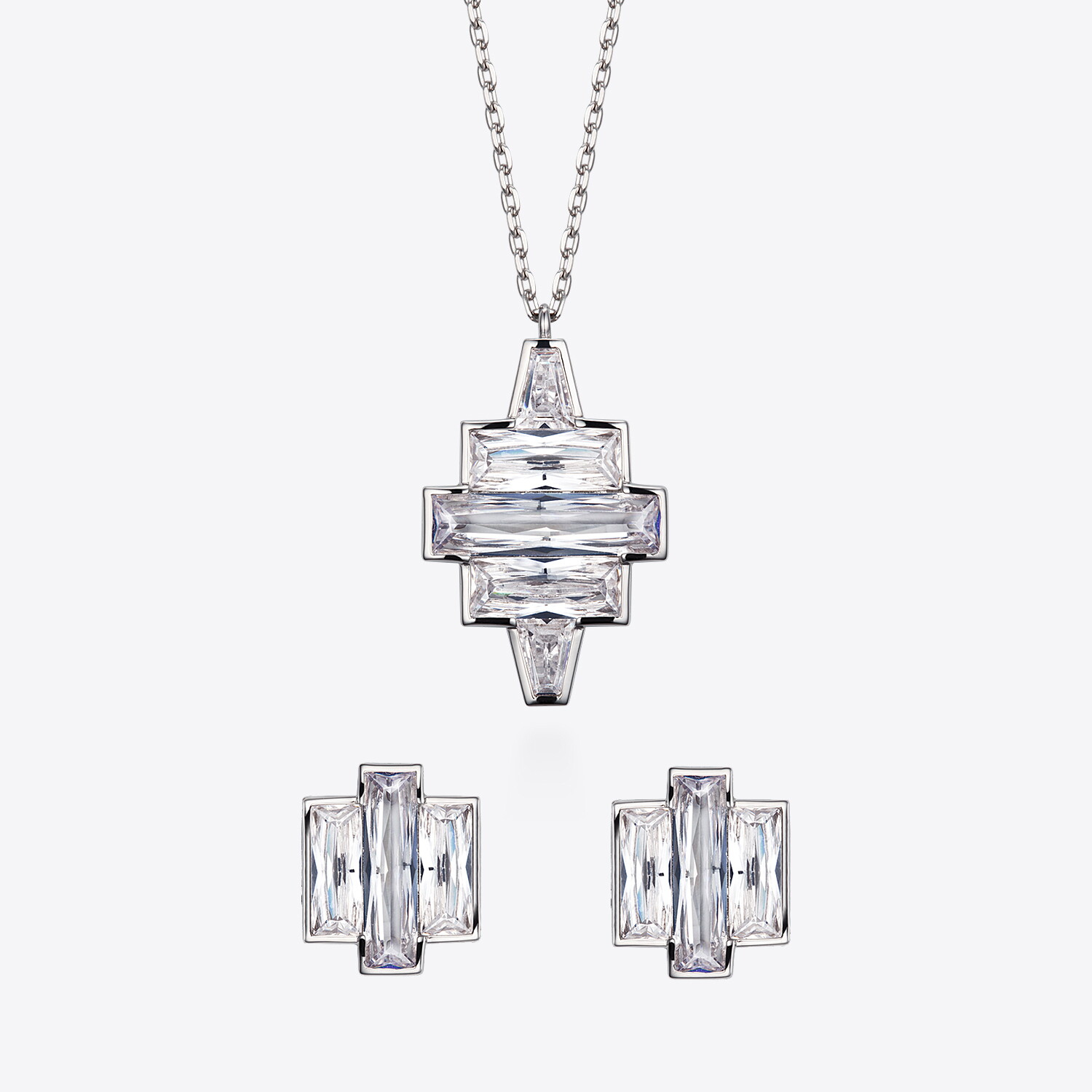 ＊샤를레 쁘띠 귀걸이&목걸이 세트 (925 Silver)